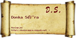 Donka Sára névjegykártya