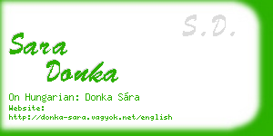 sara donka business card